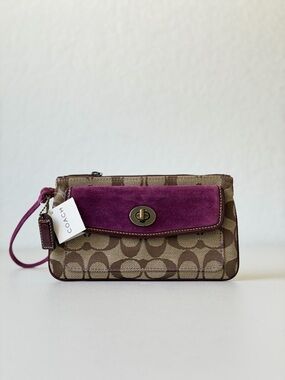 2005 Coach Signature and Suede Wristlet